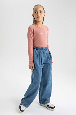 DeFacto Kız Çocuk Wide Leg Geniş Paça Pantolon B3155A823AUNM28