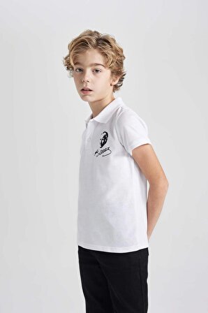 Erkek Çocuk Pike Kısa Kollu Atatürk Baskılı Polo Tişört