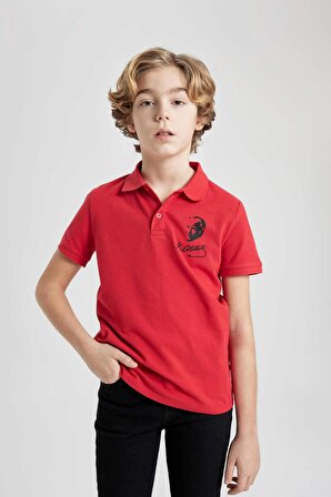 Erkek Çocuk Pike Kısa Kollu Atatürk Baskılı Polo Tişört