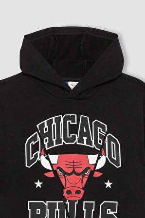 Erkek Çocuk NBA Chicago Bulls Kapüşonlu Sweatshirt 