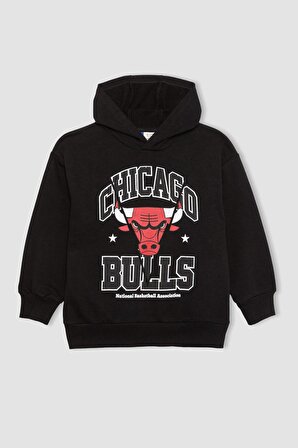 Erkek Çocuk NBA Chicago Bulls Kapüşonlu Sweatshirt 