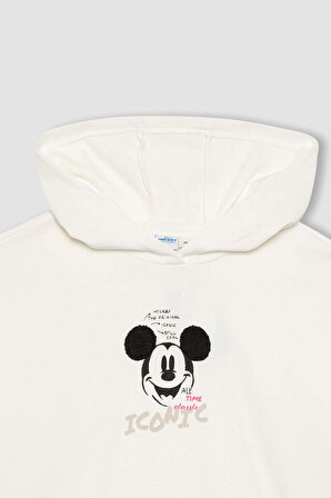 Kız Çocuk Disney Mickey & Minnie Relax Fit Kapüşonlu Sweatshirt