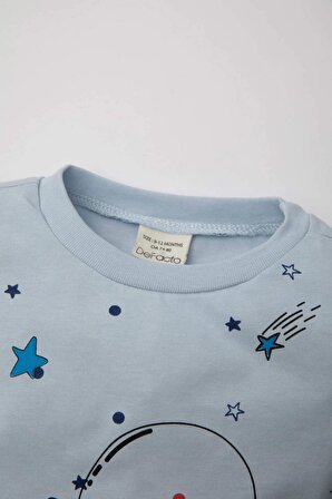 Erkek Bebek Baskılı Kısa Kollu Şortlu Penye Pijama Takımı