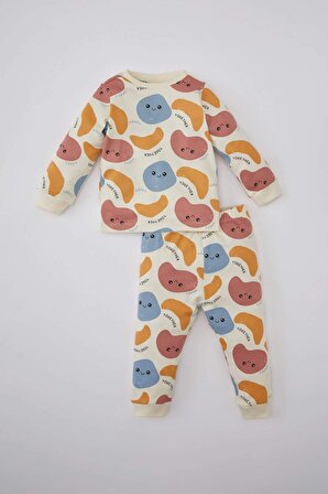 Erkek Bebek Desenli Uzun Kollu Pijama Takımı