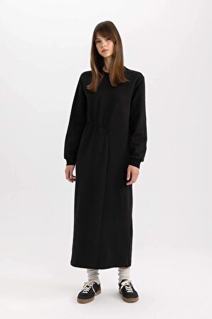 Regular Fit Uzun Kollu Premium Maxi Elbise