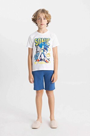 Erkek Çocuk Sonic the Hedgehog Kısa Kollu Şortlu Pijama Takımı