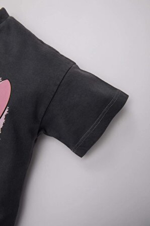 Kız Bebek Disney Lilo & Stitch Regular Fit Jersey Kısa Kollu Tişört
