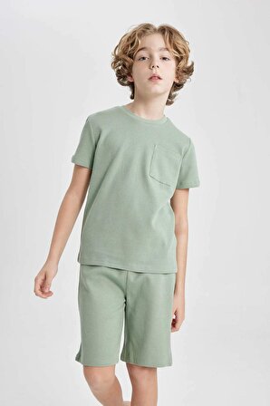 Erkek Çocuk Waffle Kısa Kollu Pijama Takımı