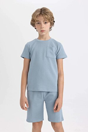 Erkek Çocuk Waffle Kısa Kollu Şortlu Pijama Takımı