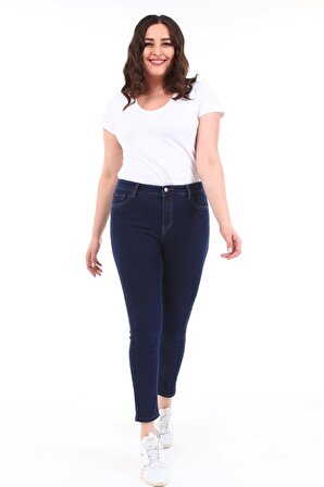 CEDY DENIM Kadın Yüksek Bel Skinny Fit Jeans Büyük Beden Kot PantolonC597