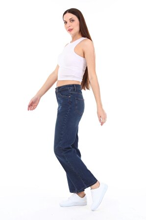 CEDY DENIM Kadın Yüksek Bel Salaş Kot Pantolon Büyük Beden Jean - C602