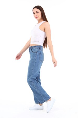 CEDY DENIM Kadın Yüksek Bel Salaş Kot Pantolon Büyük Beden Jean - C602