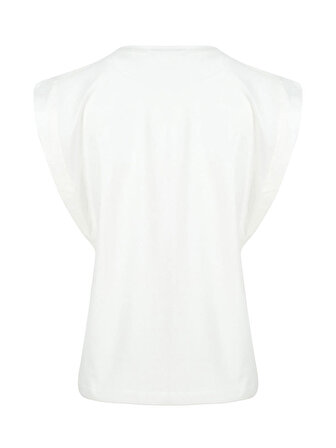 Vatkalı T-shirt - Beyaz