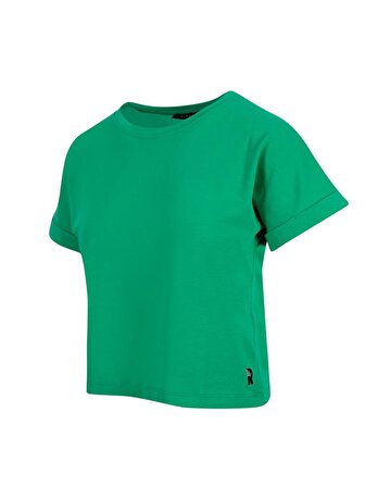 Bisiklet Yaka Basic T-Shirt - Yeşil