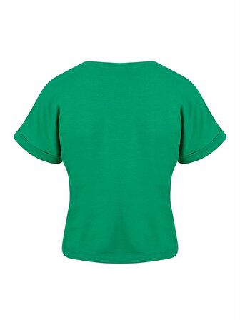Bisiklet Yaka Basic T-Shirt - Yeşil