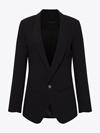 Uzun Blazer Ceket - Siyah