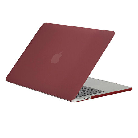 Blogy MacBook Pro 16.2 İnç Crystal Fit Kılıf Wine Red