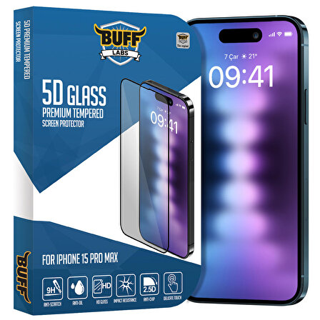 Buff iPhone 15 Pro Max 5D Glass Ekran Koruyucu