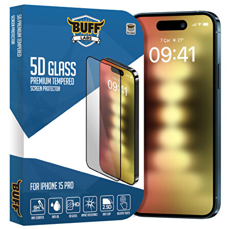 Buff iPhone 15 Pro 5D Glass Ekran Koruyucu