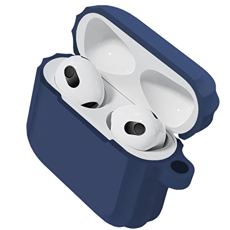 Buff Airpods 3 Rubber Silikon Kılıf Dark Blue