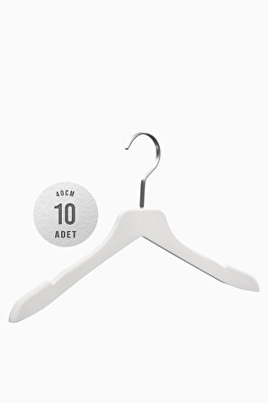 10'lu BPS 40cm Soft Touch Kaplamalı Plastik Askı - Beyaz