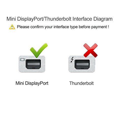 4K Macbook Type-C to Mini Displayport Thunderbolt Çevirici Aparat