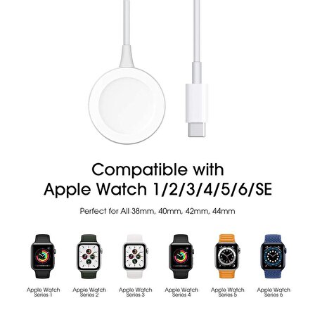 Apple Watch Type-C 38 40 41 42 44 45 mm 3 4 5 6 7 Seri Şarj Aleti