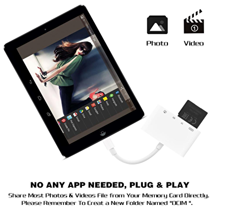 iPhone X 11 12 13 Pro Plus Kart Okuyucu Kamera Bağlantı Kiti Şarj