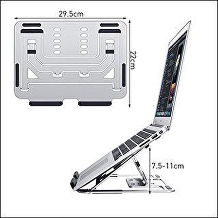 Macbook Notebook Taşınabilir Ayarlanabilir Ergonomik Stand ND06