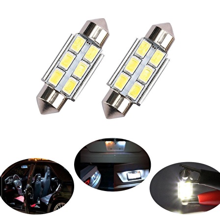 Sofit Led Tavan Plaka 6 SMD Canbus  5050 Festoon  C5W 36 MM