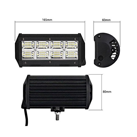 96w 32 Led Quattro Off Road Gündüz Sis Farı Lambası 16.5cm 12V