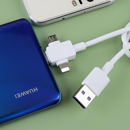 3in1 iPhone Type-C Micro 6A Usb Hızlı Şarj Veri Aktarım Kablosu