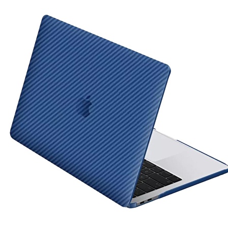 MacBook Air M1 A2337 A2179 A1932 Karbon Fiber Görünümlü Kılıf Kapak Koruma