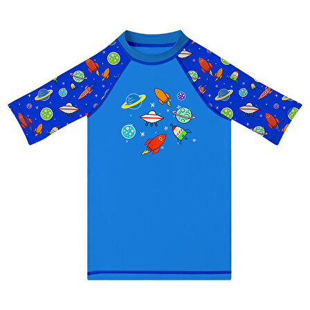 SlipStop Mars T-Shirt Mavi Çocuk Tshirt