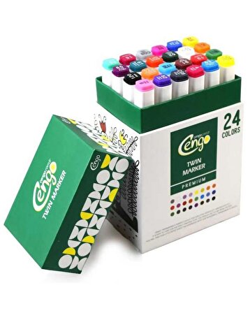 Cengo Twin Marker Çift Uçlu Kalem 24 Renk CGO-131
