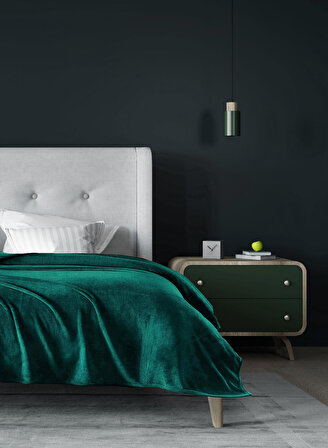 Mislina Home Deluxe Çift Kişilik Polar Battaniye Yeşil 200 x 220 cm