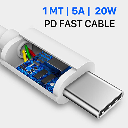 NovStrap Type C To Type C Pd 20W 5A 1 Metre Hızlı Şarj Kablosu iPhone iPad ile Uyumlu CA-104