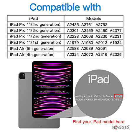 NovStrap Apple iPad Air 5 10.9 inç ile Uyumlu Ekran Koruyucu Nano Esnek Cam A2588 A2589 A2591