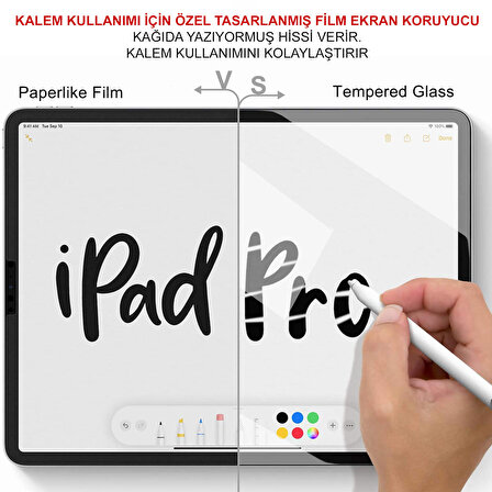 NovStrap Apple İpad Pro 11 2022 4 Nesil M2 Çip İle Uyumlu Paper Like Ekran Koruyucu Kağıt Hissi Mat