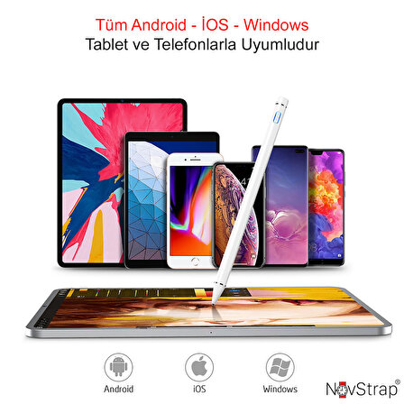 NovStrap Samsung Galaxy Tab A8 X200 X207 Uyumlu Dokunmatik Tablet Kalemi Stylus Yazı Çizim DZ870