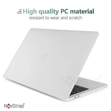 NovStrap Apple MacBook Air M2 Çip A2681 13.6 inç 2022 Uyumlu Kılıf Sert Rubber Mat Buzlu Kapak