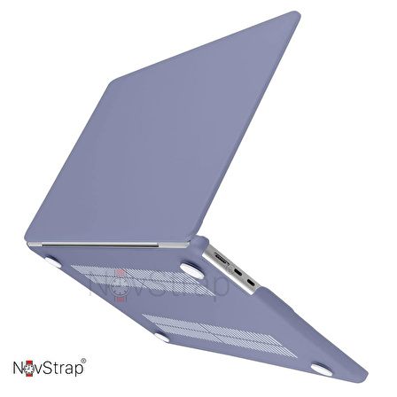 NovStrap Apple MacBook Air M1 Çip A2337 A1932 A2179 13.3" Uyumlu Kılıf Cream Hard Shell Rubber Kapak