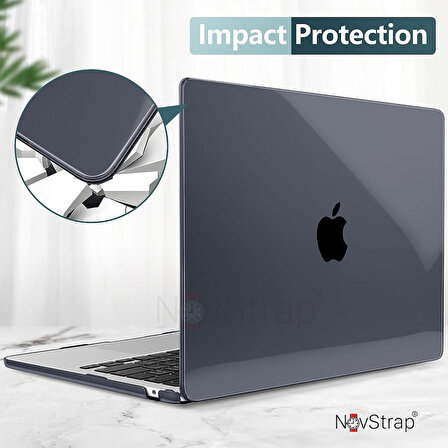 NovStrap Apple Macbook Air 15 inç 2023 A2941 M2 Çip ile Uyumlu Kılıf Sert Parlak Koruma Kapak