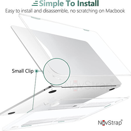 NovStrap Apple Macbook Air 15 inç 2023 A2941 M2 Çip ile Uyumlu Kılıf Sert Parlak Koruma Kapak