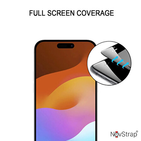 NovStrap Apple iPhone 15 Pro Max ile Uyumlu Ekran Koruyucu Parlak Şeffaf Seramik Nano Esnek Cam