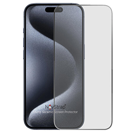 NovStrap Apple iPhone 15 Pro ile Uyumlu Ekran Koruyucu Mat Seramik Nano Esnek Cam