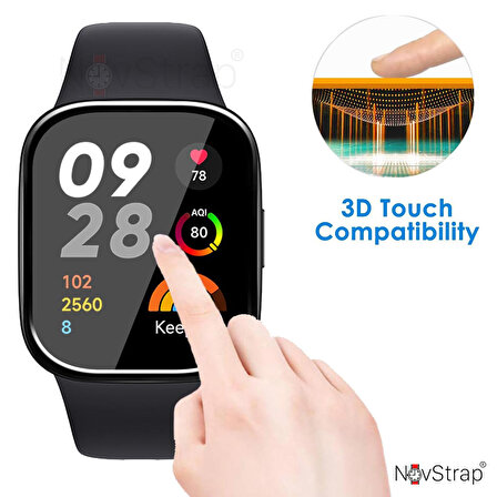 NovStrap Xiaomi Redmi Watch 3 Active ile Uyumlu Ekran Koruyucu Nano Esnek Cam Tam Kaplayan PPM