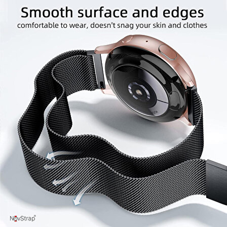 NovStrap Huawei Watch 3 4 Gt2e Gt2 Pro Gt3 Se Elite Gt3 Pro Gt4 46mm Uyumlu Kordon 22mm Metal Hasır