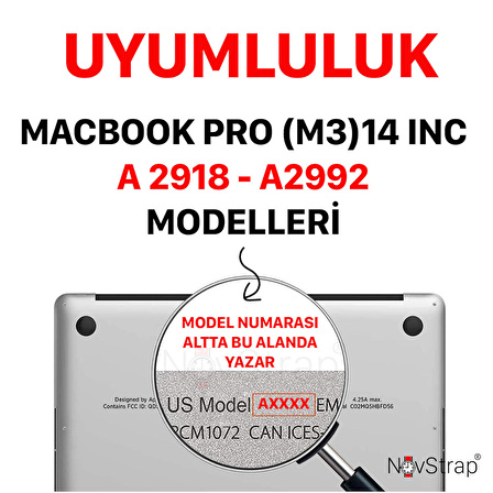 NovStrap Apple Macbook Pro M3 14 inç A2992 A2918 ile Uyumlu Deri Kılıf Çanta Sleeve Stand İçi Kumaş