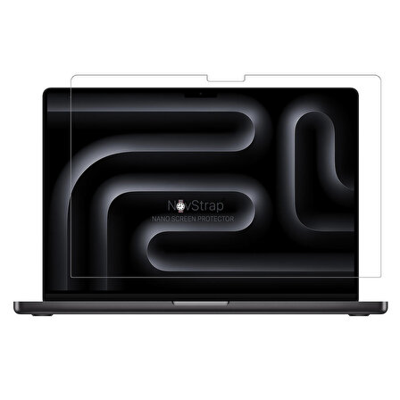 NovStrap Apple Macbook Pro M3 16 inç A2991 ile Uyumlu Ekran Koruyucu Parlak Nano Film